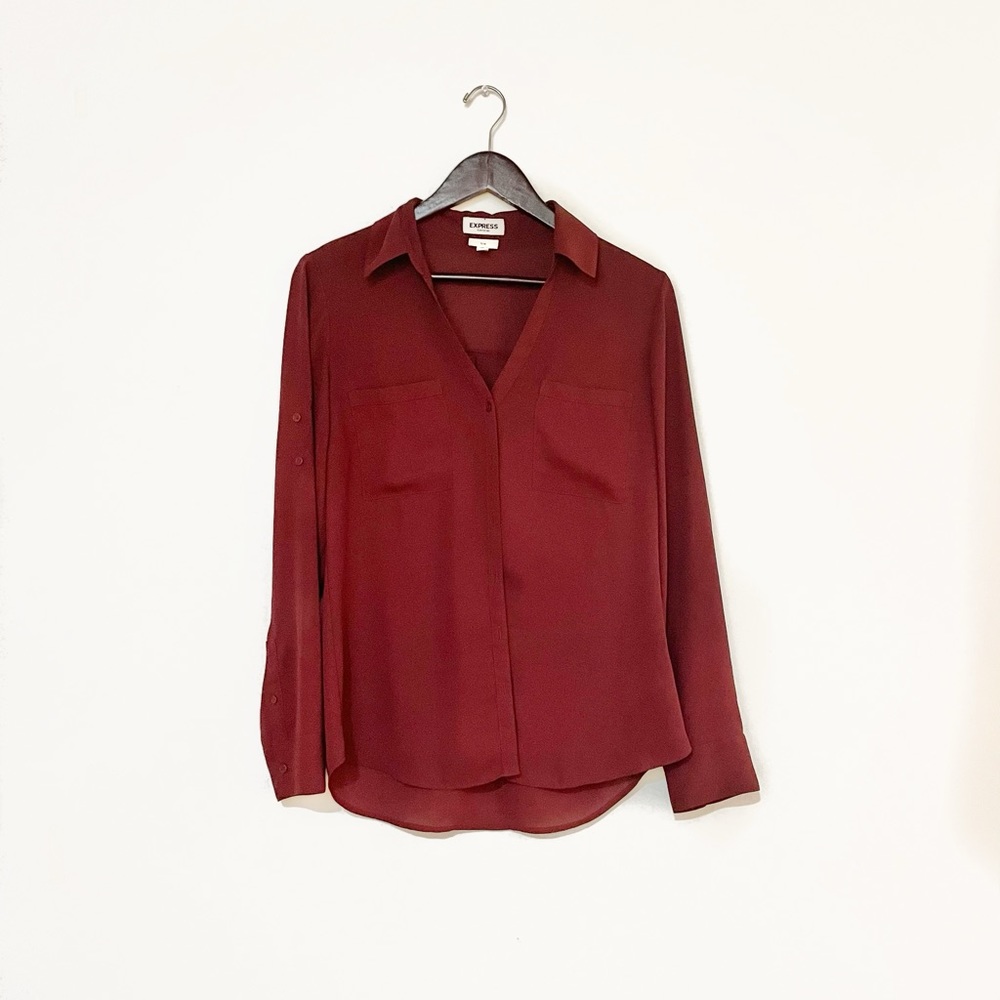 Express Portofino Blouse in Maroon
